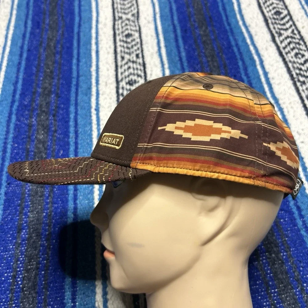 Ariat Ladies Western Brown Aztec Pattern Adjustable Hat Rodeo Ranch Workwear